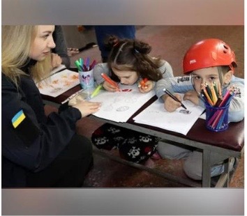 Children in Ukraine participate in children readiness lessons.