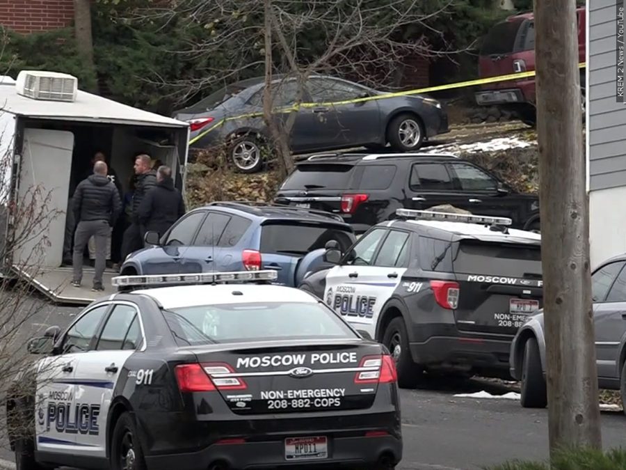 The crime scene in Moscow, Idaho after the murders of four college students 