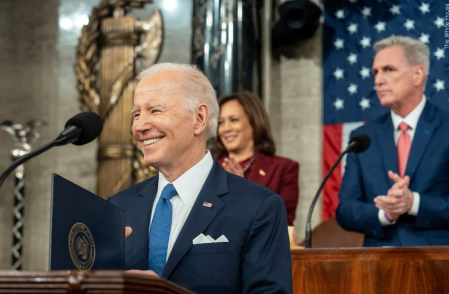 President Biden at his State of the Union Address Feb. 7. 