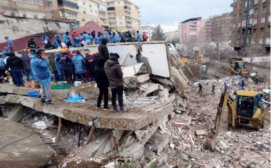 Rescue searches conducted through rubble of buildings downed by deadly earthquake in Turkey and Syria