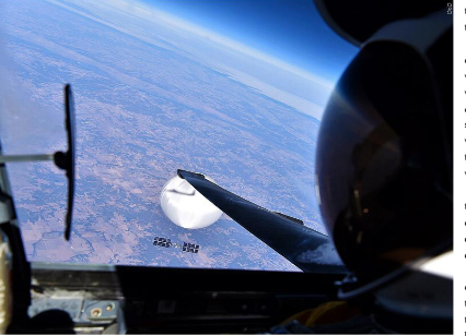 U.S Air Force pilot looked down at the suspected Chinese surveillance balloon as it hovered over the Central Continental United States