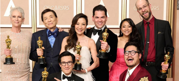 Everything Everywhere All at Once cast at the Oscars