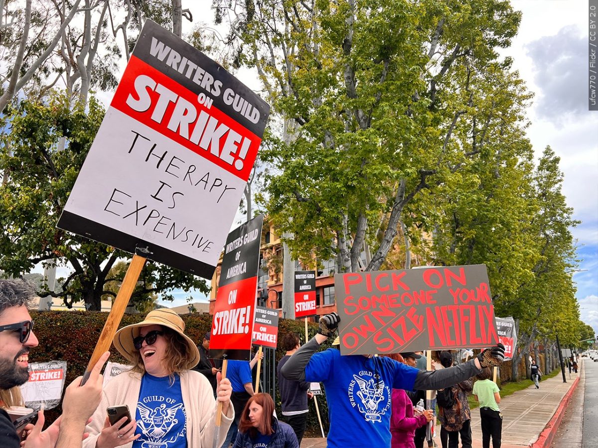 People striking at the WGA strike 