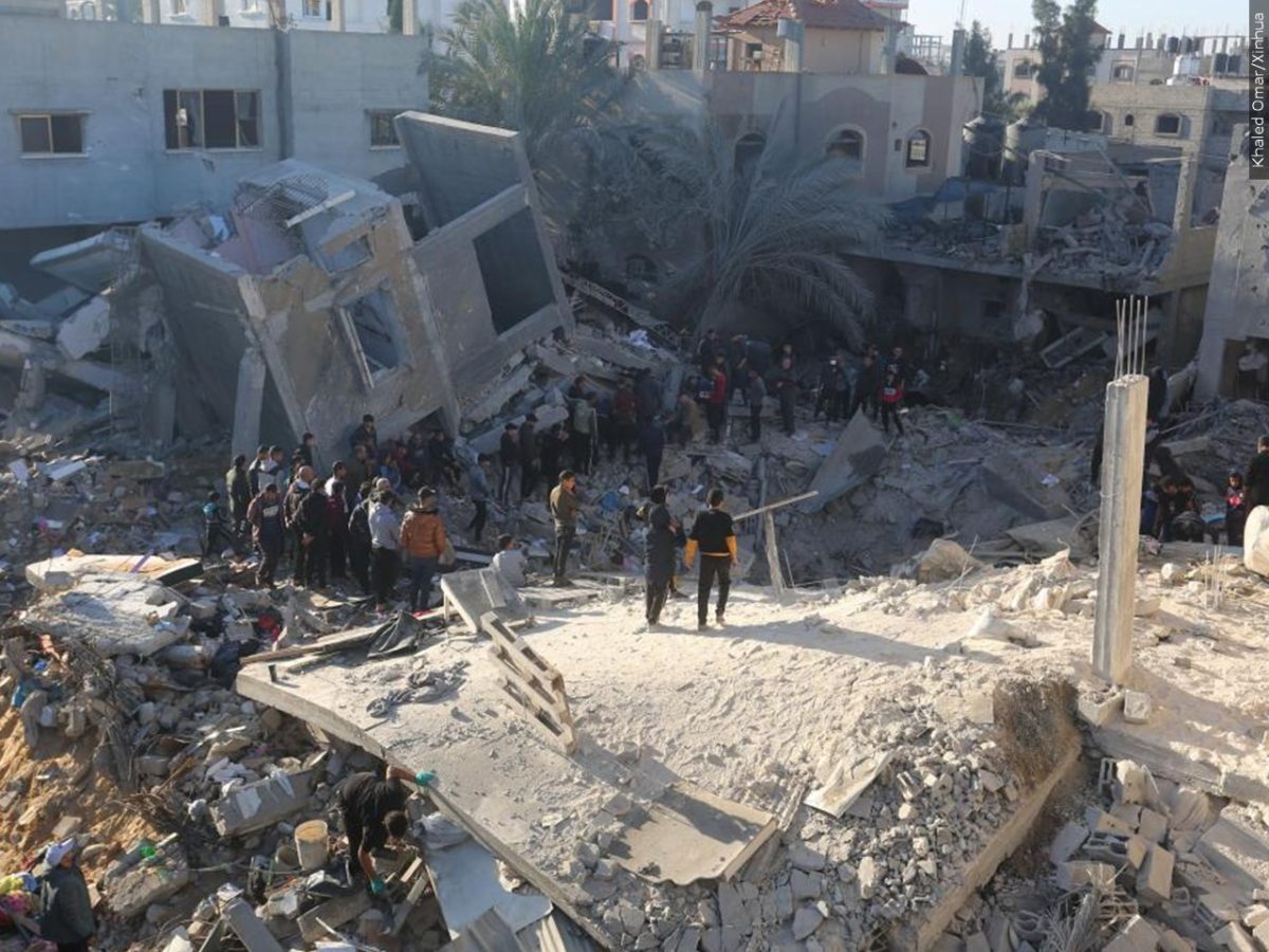 Rescue work after Israeli strike in southern Gaza on Dec. 4, 2023